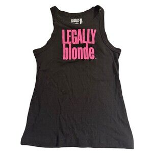 Legally Blonde Women's Tank Top Black & Pink Size Large Cotton/Spandex Slim-fit